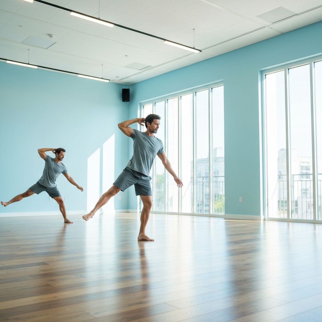 Person practicing movement exercises